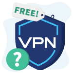 Free VPN icon with question mark