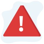 Icon representing alert sign, red triangle with exclamation mark