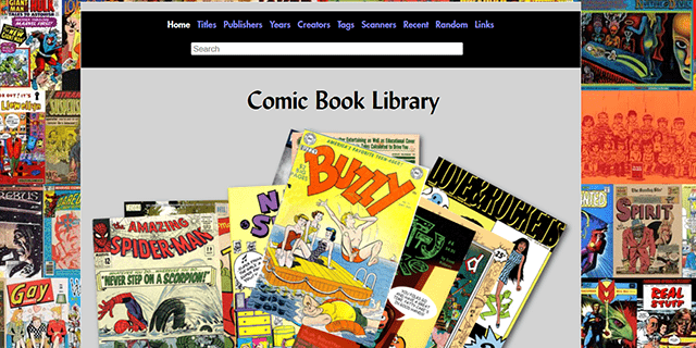 Comic Book Library dark web site homepage